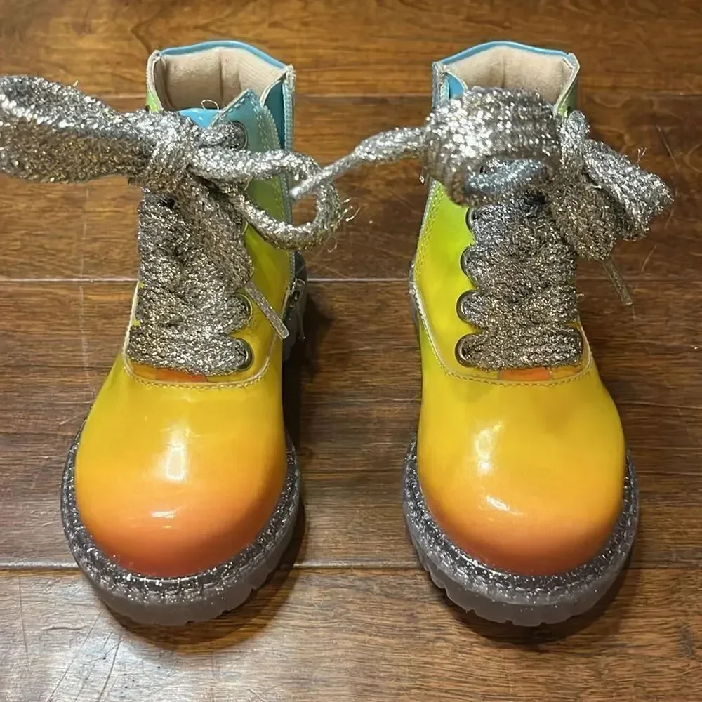 Sophia Webster Mini girls ombre patent leather Rococo boot, 6 (baby)!